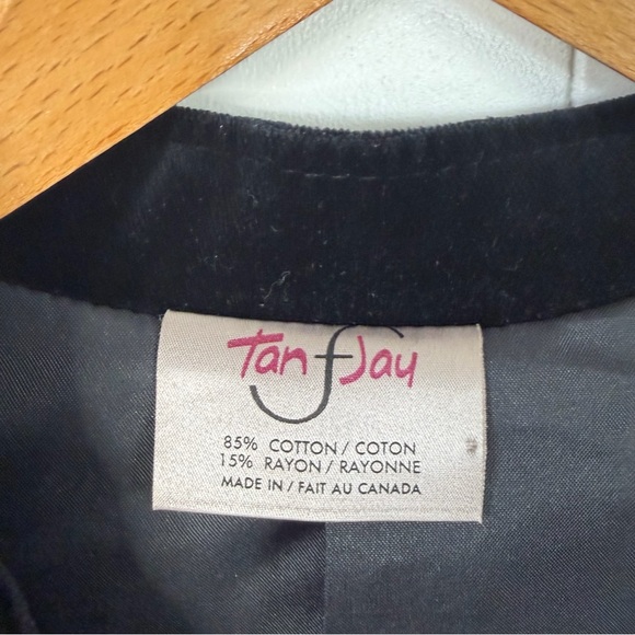 Vintage 1980s 1990s Black Velvet Blazer Size Medium Whimsigoth Fairy Goblincore - Picture 7 of 10